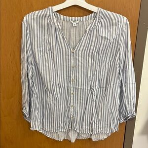 Women's Striped Button-Up Blouse